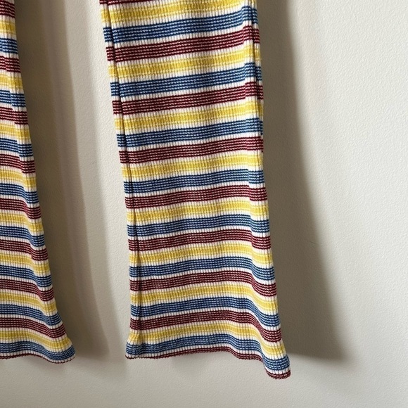 Zara Ribbed Blue, Yellow  & Red Flare Pants - Picture 2 of 4
